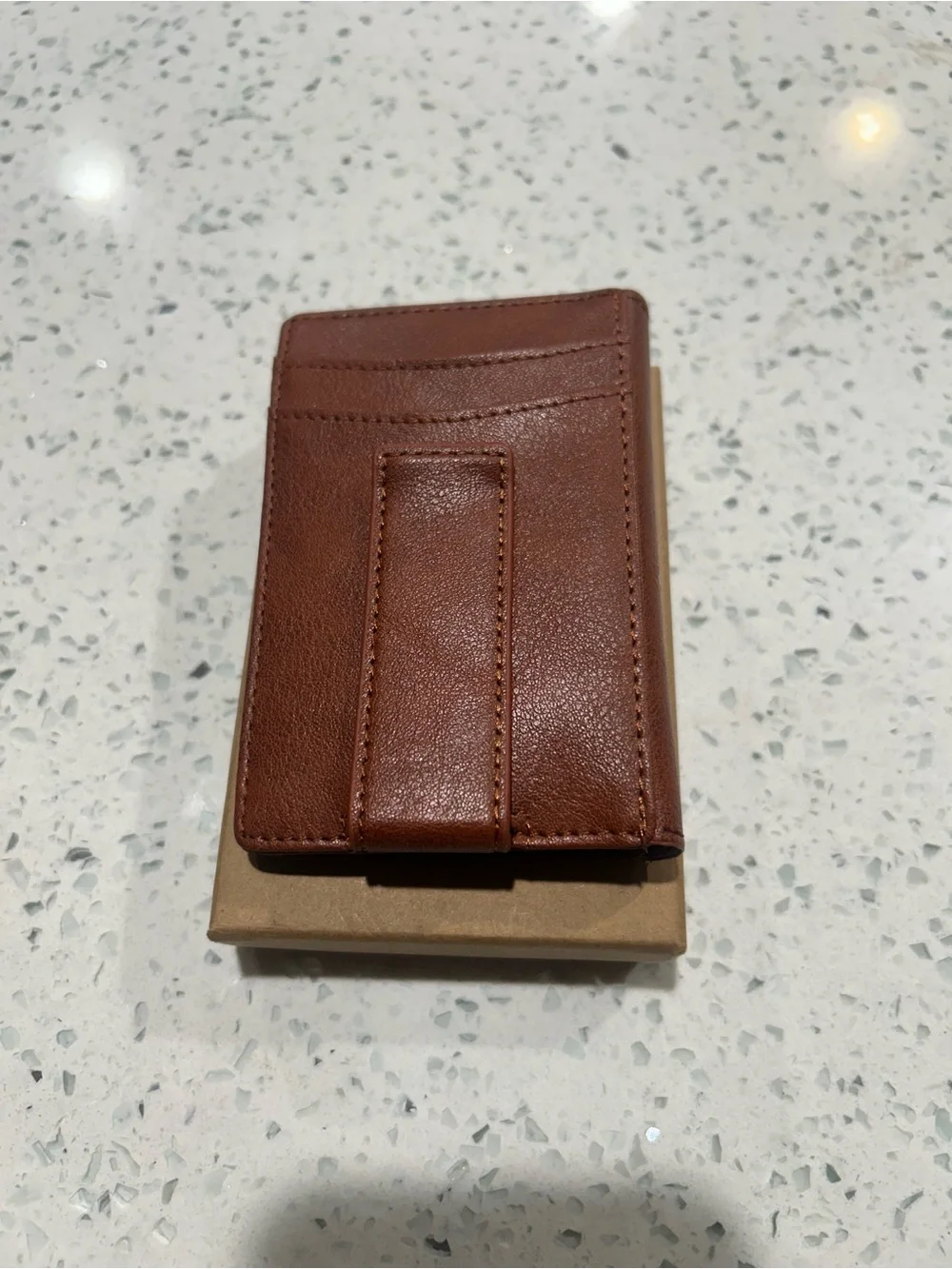 Brown Leather Card Holder Wallet for Men